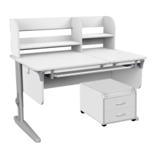 раздельная парта дэми сут.62 pro с выдвижным пеналом, надстройкой и тумбой Дэми СУТ.62 PRO с тумбой