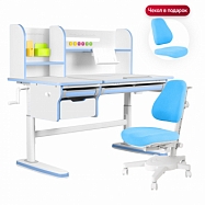 Комплект Kinderzen Dali Plus парта + кресло + надстройка + выдвижной ящик + органайзер + подставка для книг